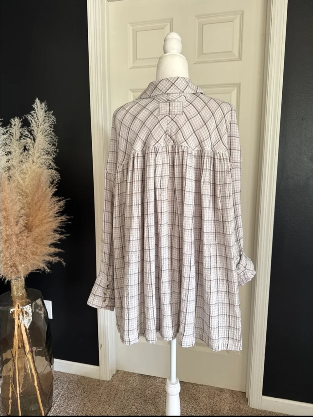 Free People We The Free Cardiff Plaid Top Oversized size Small - Picture 8 of 12